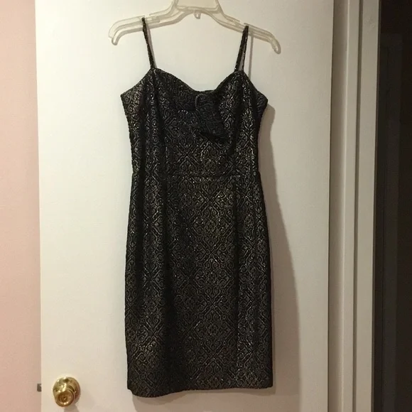 Betsey Johnson Black and Gold Mini Dress - Picture 1 of 6